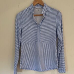 Fairway & Greene women’s performance striped snap front long sleeve top Sz S